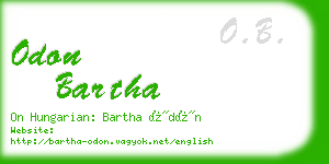 odon bartha business card